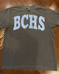 BLUE GINGHAM BCHS - PEPPER COMFORT COLORS TEE