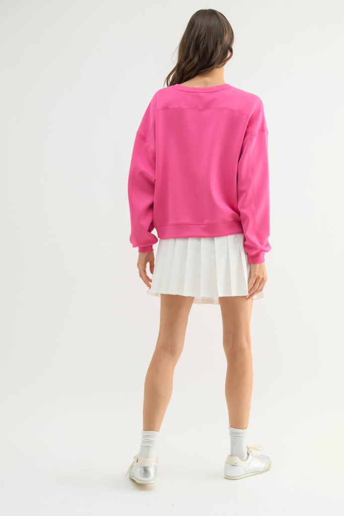 Wishlist Apparel - SCUBA RELAXED CROP SWEATSHIRT / WL22-7352: LIME / L