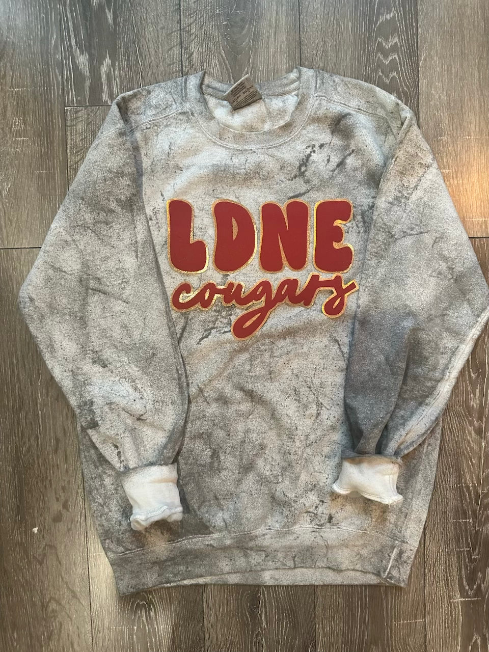 LDNE COUGARS - GREY DYED COMFORT COLORS CREW
