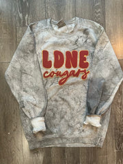 LDNE COUGARS - GREY DYED COMFORT COLORS CREW