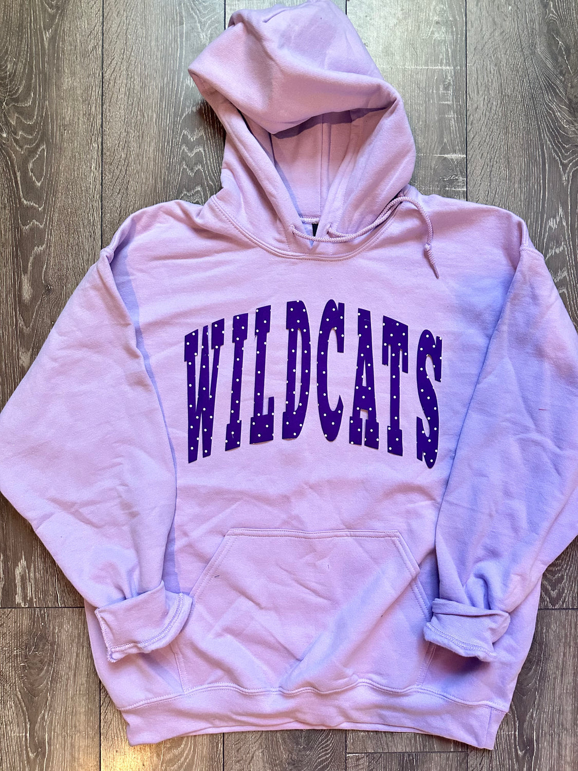 VARSITY PURPLE POLKA DOT WILDCATS - PURPLE HOODIE