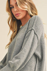 AEMI + CO - 3115CK Regina Sweater: Red / S / Knit