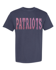 RED GINGHAM PATRIOTS - NAVY TEE