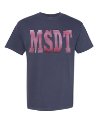 RED GINGHAM MSDT - NAVY TEE