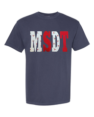 CHERRY + RED POLKA DOT MSDT - NAVY TEE