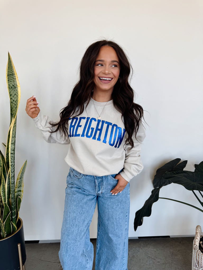 BLUE METALLIC CREIGHTON - SAND GILDAN CREW