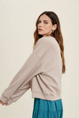 Wishlist Apparel - SCUBA RELAXED CROP SWEATSHIRT / WL22-7352: LIME / M