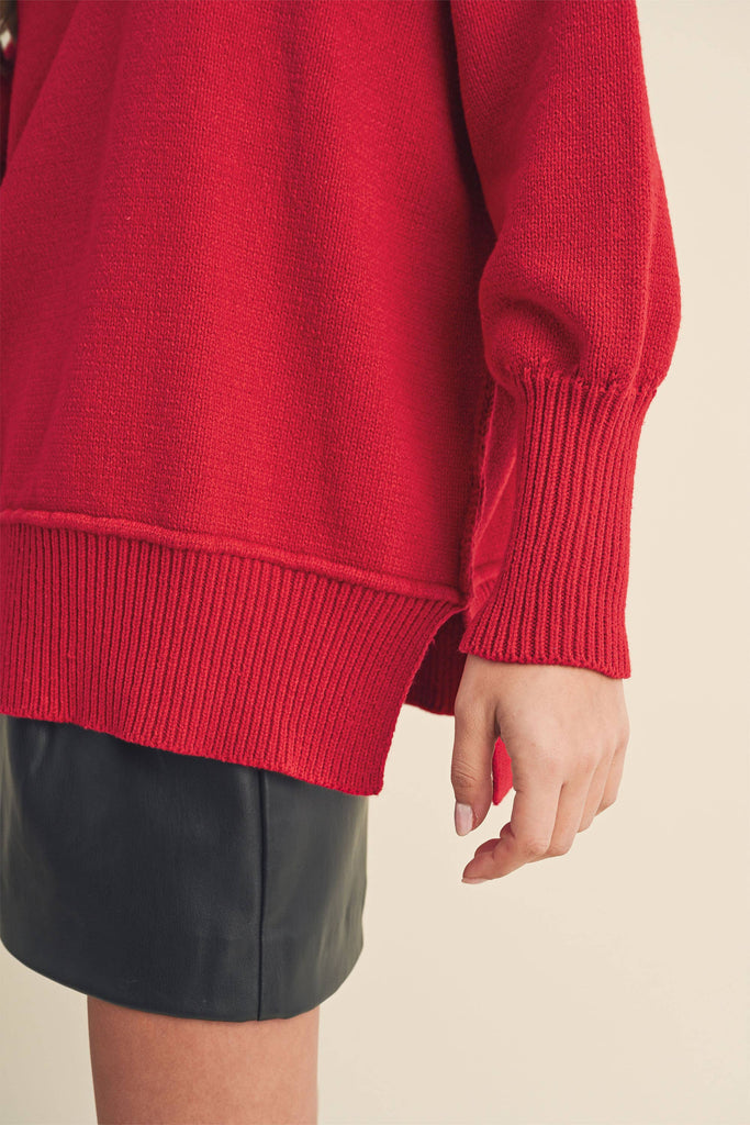 AEMI + CO - 3152DK Ina Sweater: Red / Contemporary / L