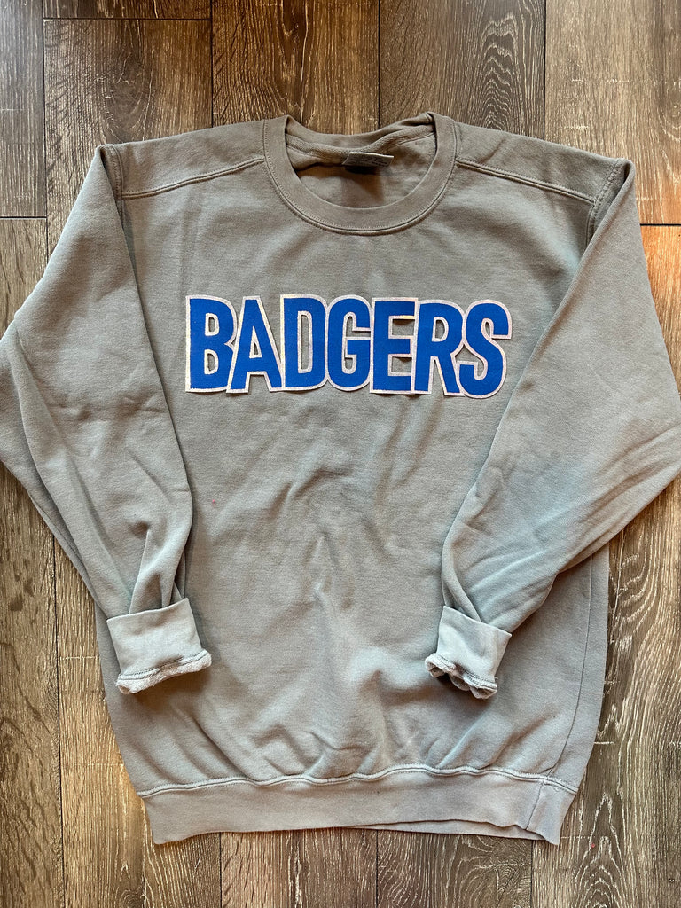 BLOCK BADGERS - GREY COMFORT COLORS CREW