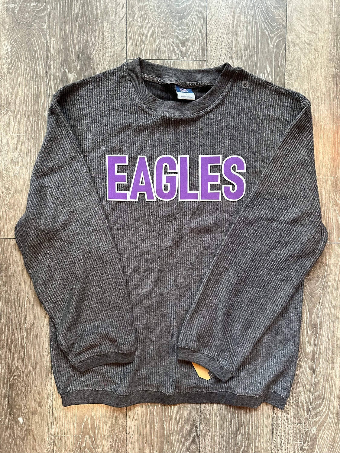 BLOCK EAGLES - GREY RIBBED CREW