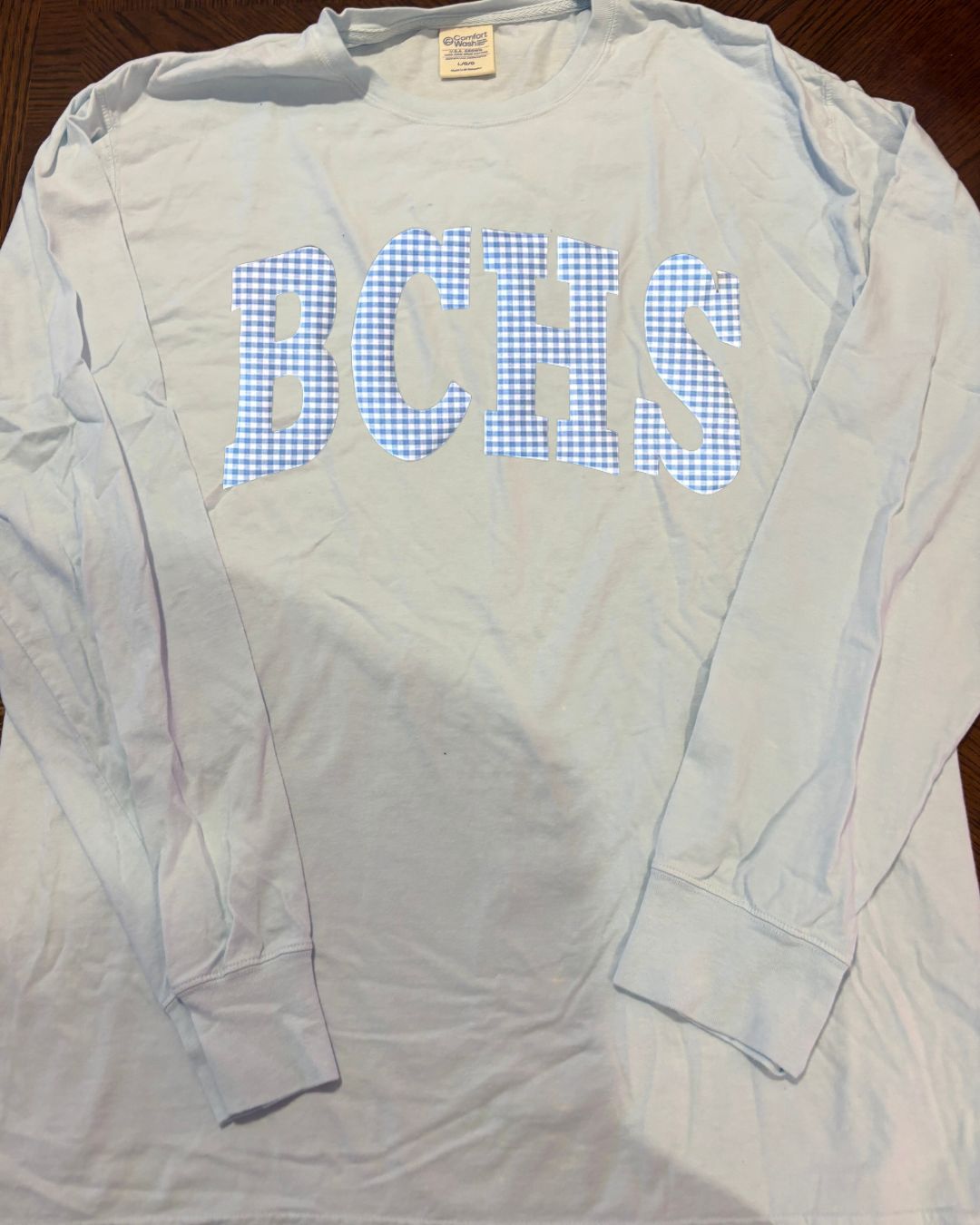 BLUE GINGHAM BCHS - LIGHT BLUE COMFORTWASH LONG SLEEVE