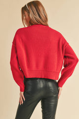 AEMI + CO - 3115CK Regina Sweater: Red / L / Knit