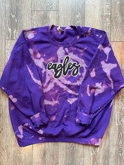 CURSIVE EAGLES - PURPLE DYED CREW