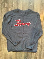 BRAVES - GREY RIBBED CREW