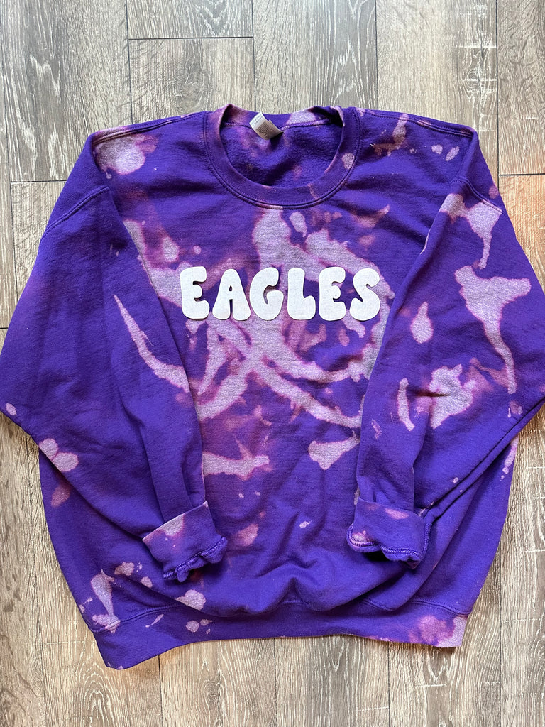 BUBBLE EAGLES - PURPLE DYED CREW