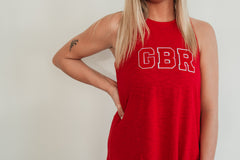 CHENILLE GBR - RED RACERBACK DRESS