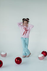 CANDY CANE + BOW - PINK CREWNECK (TODDLER + YOUTH + ADULT)