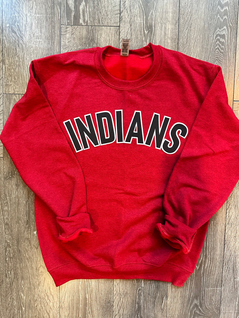 BLOCK INDIANS - RED GILDAN CREW