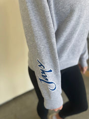 C + JAYS SCRIPT ON ARM - LIGHT GREY 1/4 ZIP