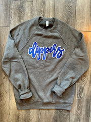 CURSIVE CLIPPERS - GREY SPONGE CREW