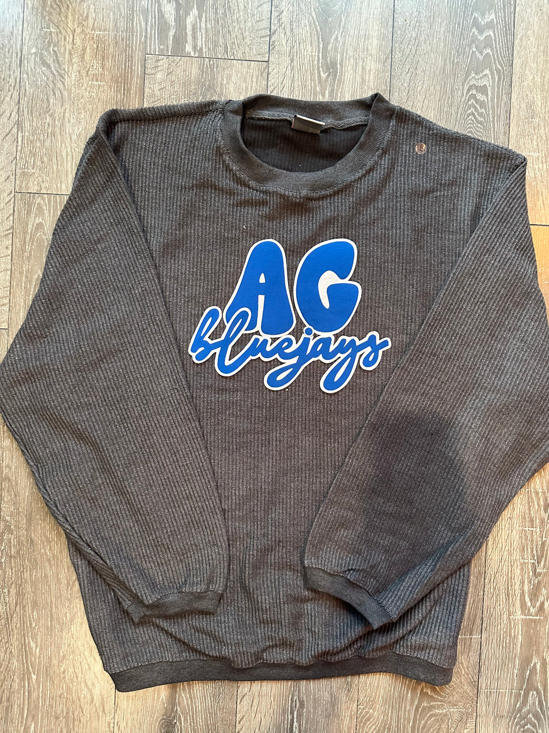 BUBBLE AG DAINTY BLUEJAYS - GREY RIBBED CREW