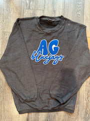 BUBBLE AG DAINTY BLUEJAYS - GREY RIBBED CREW