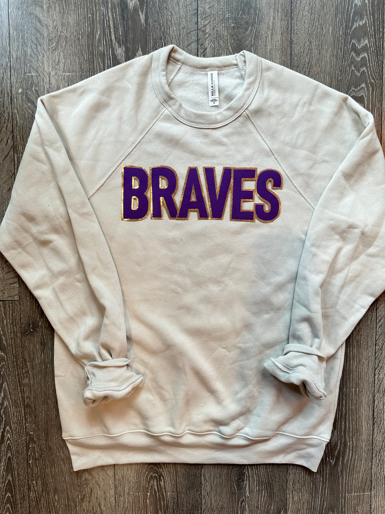 BLOCK BRAVES - IVORY SPONGE CREW