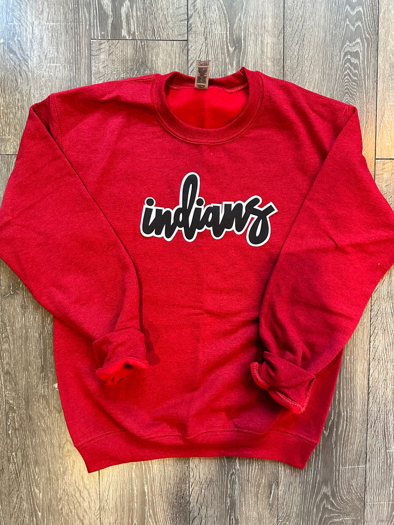 CURSIVE INDIANS - RED GILDAN CREW (YOUTH + ADULT)