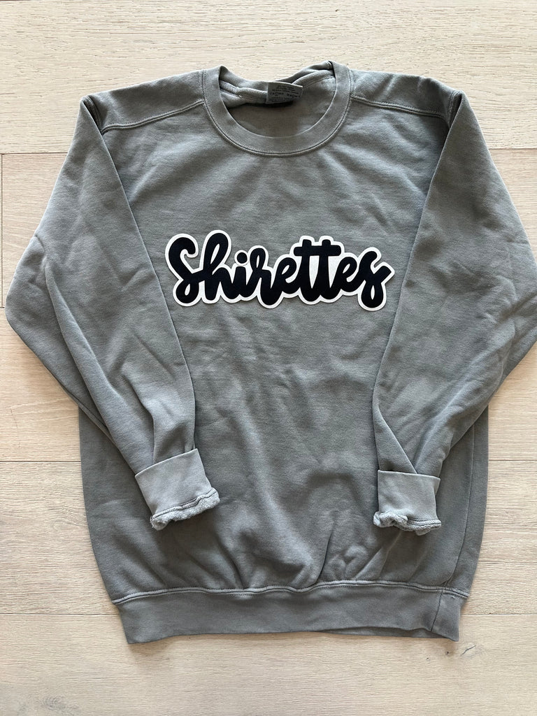 BLACK/WHITE SHIRETTES - LIGHT GREY COMFORT COLORS CREW