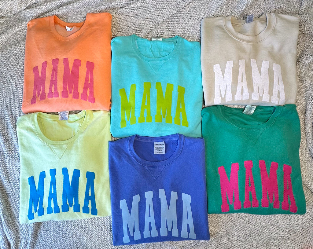 BLUE MAMA - LIME CREWNECK