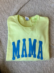 BLUE MAMA - LIME CREWNECK