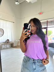 EMBROIDERED NEBRASKA - NEON VIOLET TEE