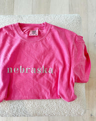 EMBROIDERED NEBRASKA - CRUNCHBERRY TEE