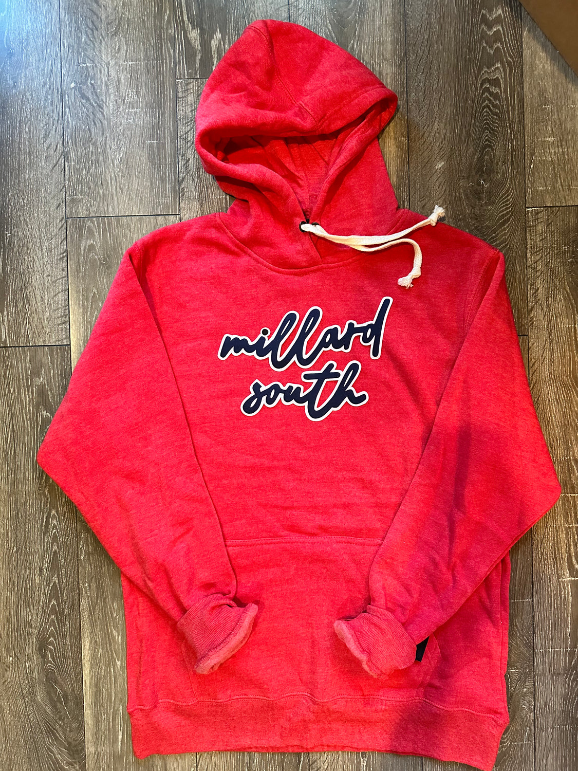 MILLARD SOUTH - RED FLEECE HOODIE