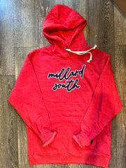 MILLARD SOUTH - RED FLEECE HOODIE