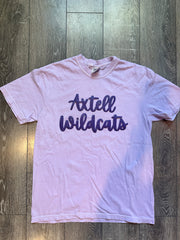 PURPLE SPARKLE AXTELL WILDCATS - ORCHID TEE (youth + adult)