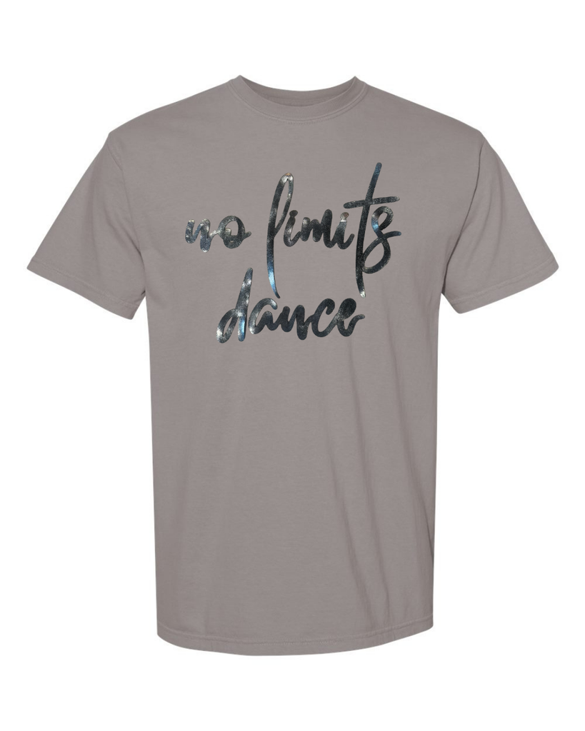 BLACK METALLIC NO LIMITS DANCE - GREY TEE