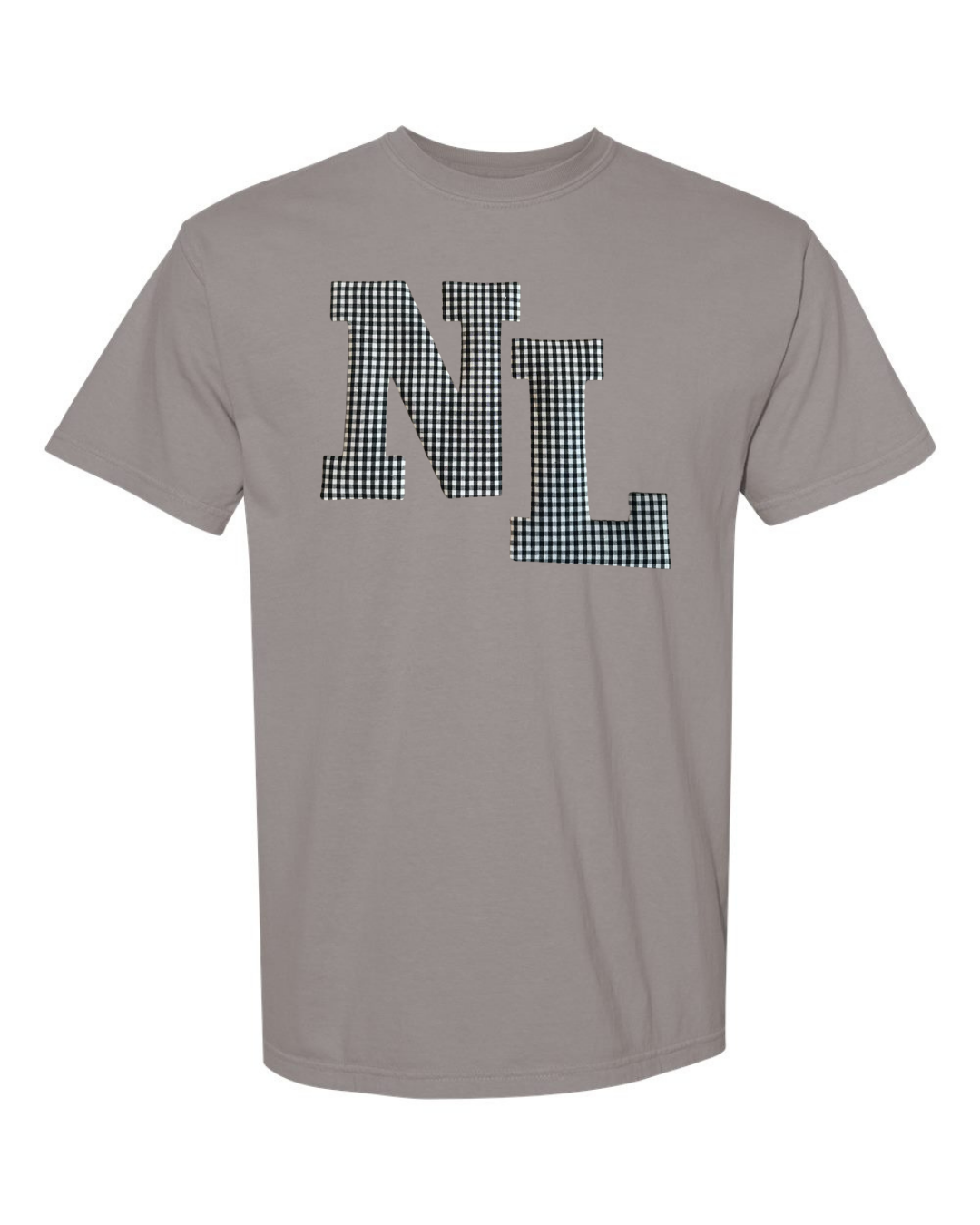 BLACK/WHITE GINGHAM NL - GREY TEE