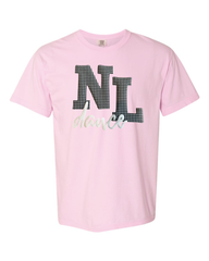 BLACK/WHITE GINGHAM NL WHITE DANCE - PINK TEE