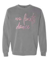 LIGHT PINK NO LIMITS DANCE - GREY COMFORT COLORS CREW