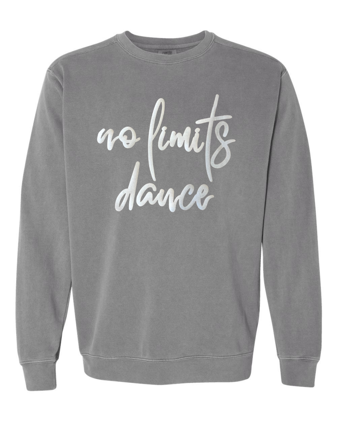 WHITE SPARKLE NO LIMITS DANCE - GREY COMFORT COLORS CREW
