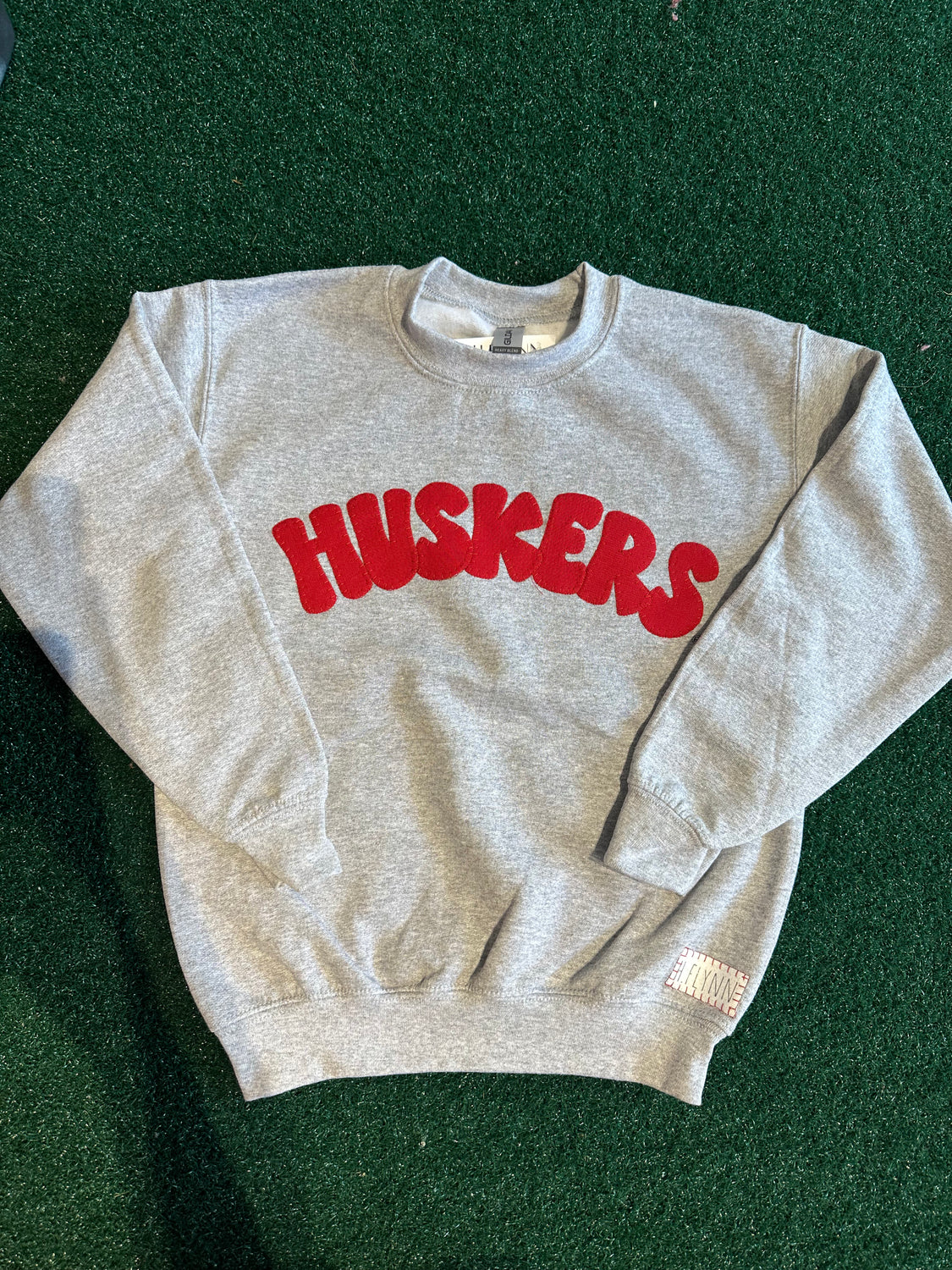 BUBBLE HUSKERS - GREY CREWNECK - YOUTH