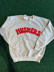 BUBBLE HUSKERS - GREY CREWNECK - YOUTH