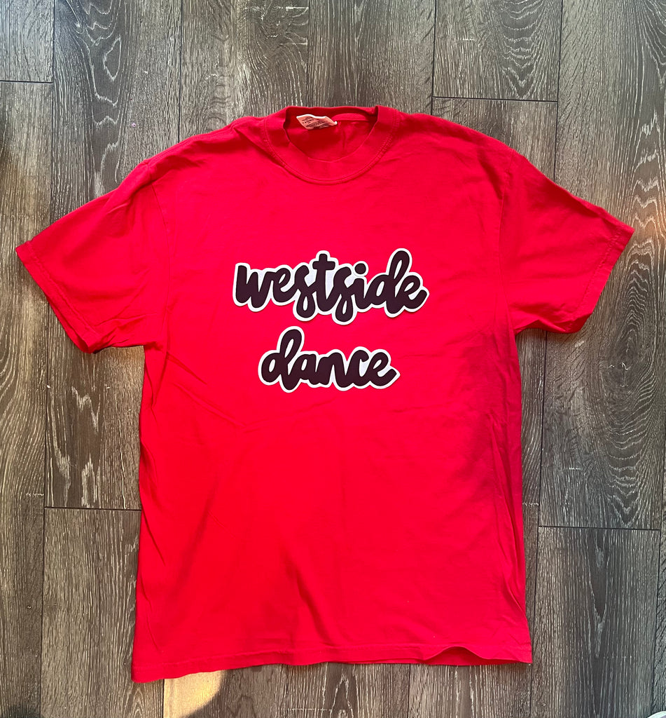 BLACK/WHITE WESTSIDE DANCE - RED COMFORT COLORS TEE