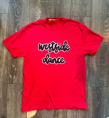 BLACK/WHITE WESTSIDE DANCE - RED COMFORT COLORS TEE