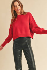 AEMI + CO - 3115CK Regina Sweater: Red / L / Knit
