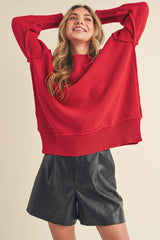 AEMI + CO - 3152DK Ina Sweater: Red / Contemporary / L