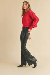 AEMI + CO - 3115CK Regina Sweater: Red / L / Knit