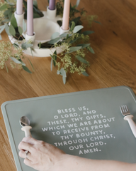 Be A Heart - Meal Blessing Silicone Placemat | Catholic Placemat | Kids: Bubblegum