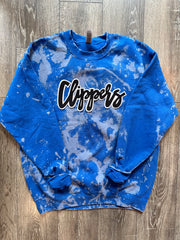 CURSIVE CLIPPERS - BLUE DYED CREW